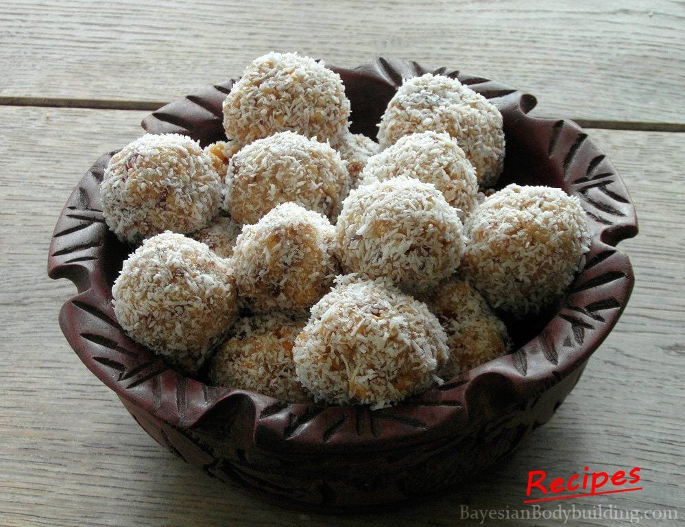 High calorie, healthy snack recipe: Oriental Truffels on Plate