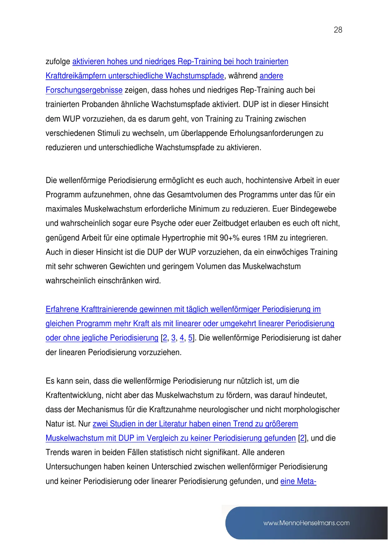 Seite aus dem Modul Progression und Periodisierung