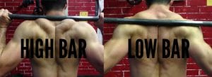 squat high bar low bar