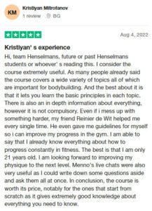 Henselmans PT Course Trustpilot review