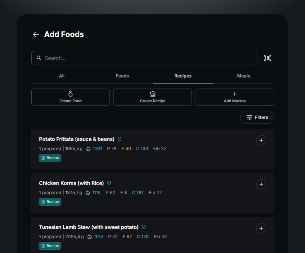 Training & Nutrition App Training & Nutrition App